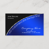 プロフェッショナルモダンブエレガントラックスブルー 名刺 (正面)