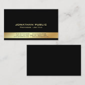 プロフェッショナルモダンブエレガントラック及び金ゴールドシンプル 名刺 (正面/裏面)