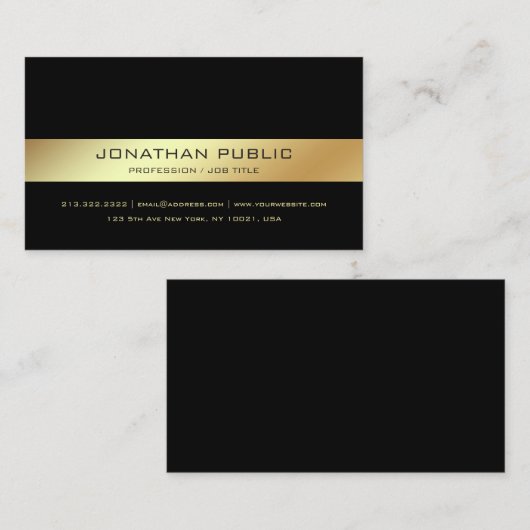 プロフェッショナルモダンブエレガントラック金ゴールドデザイン 名刺 (正面/裏面)