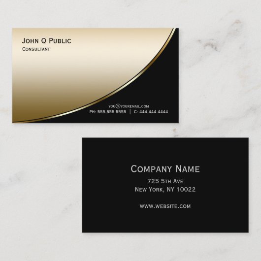 プロフェッショナルモダンブエレガントラック金ゴールド 名刺 (正面/裏面)