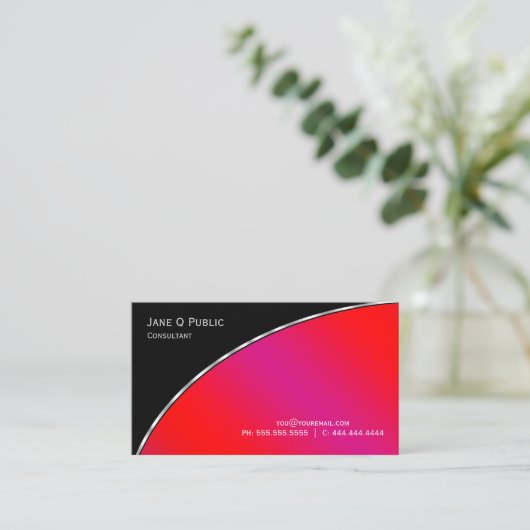 プロフェッショナルモダンブエレガントラーブライトクリムゾン 名刺 (スタンド正面)