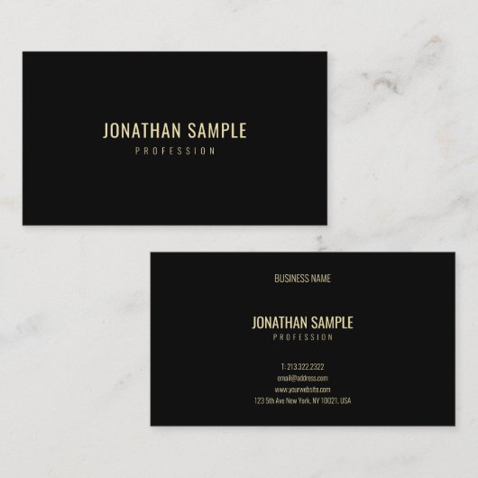 プロフェッショナルモダンブシンプルラック金ゴールドエレガントルクセ 名刺 (正面/裏面)