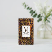 プロフェッショナルモダンブラウンモノグラムレザーエフェクト 名刺 (スタンド正面)