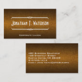 プロフェッショナルモダンブラウンレザー名刺 名刺 (正面/裏面)