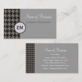 プロフェッショナルモダンブラウン千鳥格子のモノグラム 名刺 (正面/裏面)