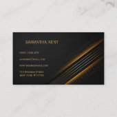 プロフェッショナルモダンブラックおよび金ゴールド名刺 名刺 (裏面)