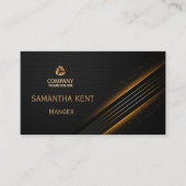 プロフェッショナルモダンブラックおよび金ゴールド名刺 名刺 (正面)