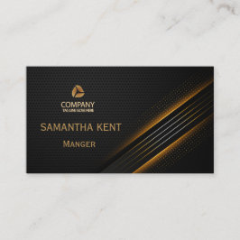 プロフェッショナルモダンブラックおよび金ゴールド名刺 名刺