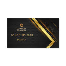 プロフェッショナルモダンブラックおよび金ゴールド名刺