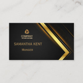 プロフェッショナルモダンブラックおよび金ゴールド名刺 名刺