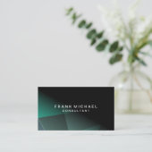 プロフェッショナルモダンブラックとグリーン 名刺 (スタンド正面)