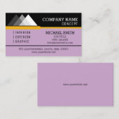 プロフェッショナルモダンブラックと薄紫 名刺 (正面/裏面)