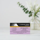 プロフェッショナルモダンブラックと薄紫 名刺 (スタンド正面)