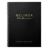 プロフェッショナルモダンブラックと金ゴールド ノートブック (正面)