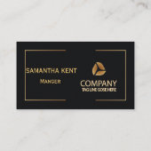 プロフェッショナルモダンブラックと金ゴールド 名刺 (裏面)