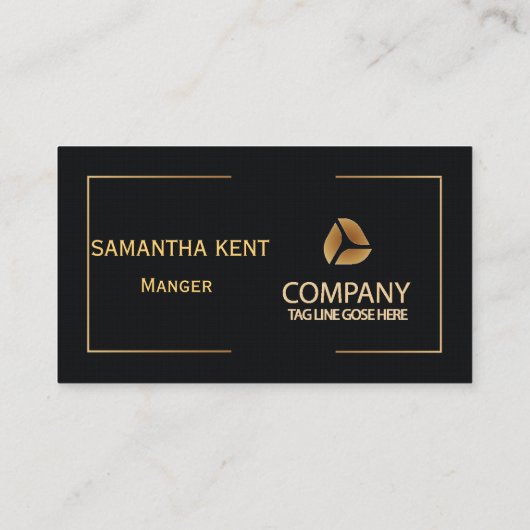 プロフェッショナルモダンブラックと金ゴールド 名刺 (裏面)