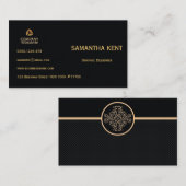 プロフェッショナルモダンブラックと金ゴールド 名刺 (正面/裏面)