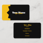 プロフェッショナルモダンブラックイエローデザイン 名刺 (正面/裏面)
