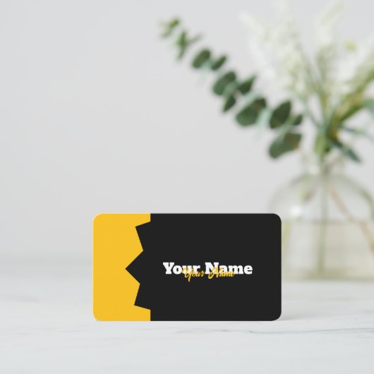 プロフェッショナルモダンブラックイエローデザイン 名刺 (スタンド正面)