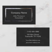 プロフェッショナルモダンブラックシルバーフレーム 名刺 (正面/裏面)