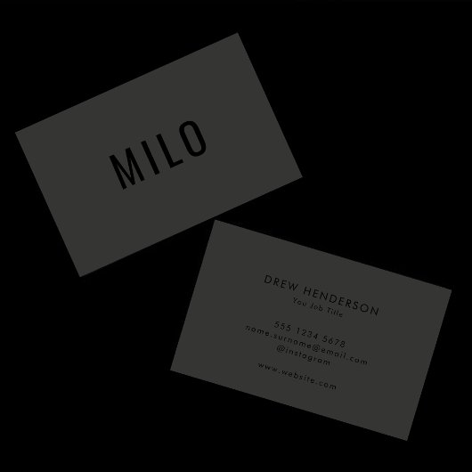 プロフェッショナルモダンブラックタイポグラフィクラシーラグジュアリー 名刺