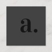 プロフェッショナルモダンブラックミニマリストqrコード スクエア名刺 (正面)