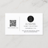プロフェッショナルモダンブラックミニマルQRコードロゴ 名刺 (裏面)