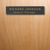 プロフェッショナルモダンブラック金ゴールドオフィス名タイトル サインプレート