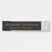 プロフェッショナルモダンブラック金ゴールドオフィス名タイトル サインプレート (正面)