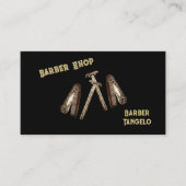 プロフェッショナルモダンブラック金ゴールドシンプル理容師 名刺 (正面)