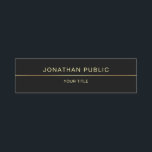 プロフェッショナルモダンブラック金ゴールドテンプレートエレガント 名札<br><div class="desc">プロフェッショナルモダンブラック金ゴールドテンプレートエレガント長方形の名前タグ。メイクアップアーティスト、美容師、美しいサロンオーナー、実在不動産エージェント、不動産仲介業者、ブローカー、プロフェッショナル企業の、取締役、マネージャ、コンサルタント、デザイナー、ミュージシャン、すべての職業に最適。</div>