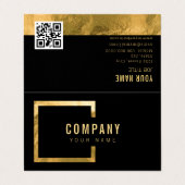 プロフェッショナルモダンブラック金ゴールドホイルエレガント 名刺 (外部フラット)