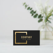 プロフェッショナルモダンブラック金ゴールドホイルエレガント 名刺 (スタンド正面)