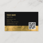 プロフェッショナルモダンブラック金ゴールドホイルエレガント 名刺 (裏面)