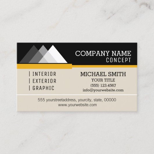 プロフェッショナルモダンブラック&ボーン 名刺 (正面)