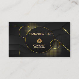 プロフェッショナルモダンブラック&金ゴールド名刺 名刺