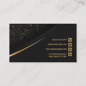 プロフェッショナルモダンブラック&金ゴールド名刺 名刺 (裏面)