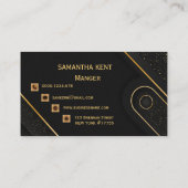 プロフェッショナルモダンブラック&金ゴールド名刺 名刺 (裏面)