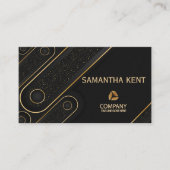 プロフェッショナルモダンブラック&金ゴールド名刺 名刺 (正面)