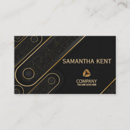 プロフェッショナルモダンブラック&金ゴールド名刺 名刺
