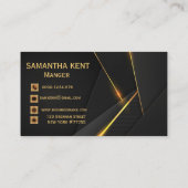 プロフェッショナルモダンブラック&金ゴールド名刺 名刺 (裏面)