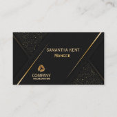 プロフェッショナルモダンブラック&金ゴールド名刺 名刺 (正面)