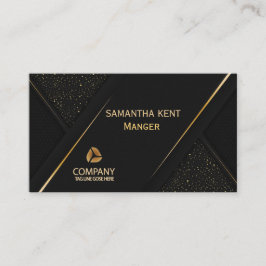プロフェッショナルモダンブラック&金ゴールド名刺 名刺