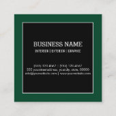 プロフェッショナルモダンブリティッシュ・レーシング・グリーン・モノグラム スクエア名刺 (裏面)