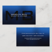 プロフェッショナルモダンブルーブラックモノグラム 名刺 (正面/裏面)