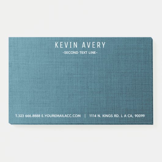 プロフェッショナルモダンブルーリネンテクスチャ ポストイット (正面)