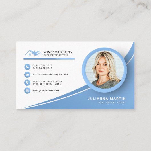 プロフェッショナルモダンブルー実在エテート代理店写真 名刺 (正面)