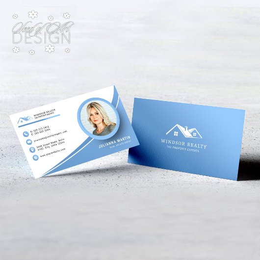プロフェッショナルモダンブルー実在エテート代理店写真 名刺
