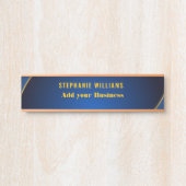 プロフェッショナルモダンブルー金ゴールドオフィス名タイトル サインプレート (正面)