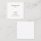 プロフェッショナルモダンプお洒落ライ金ゴールドルック スクエア名刺 (正面/裏面)